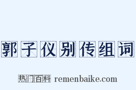 郭子仪别传组词是什么意思的图片